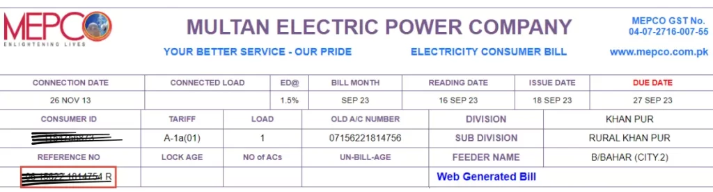 MEpco bill